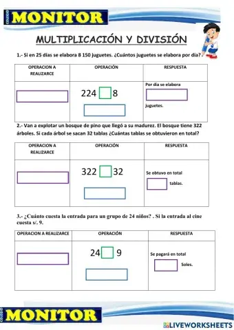 Problemas con multiplicacion y division