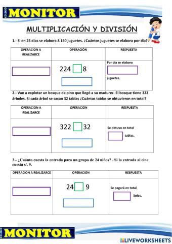 Problemas con multiplicacion y division