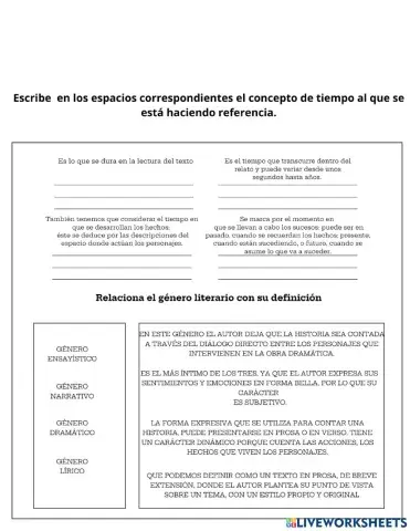 Géneros literarios y tiempo en la literatura