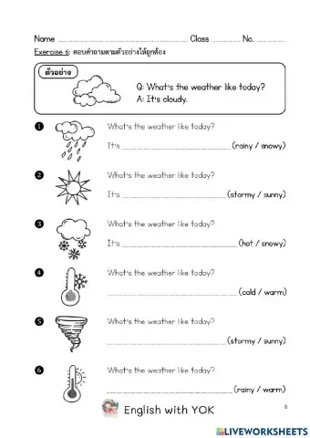 Weather worksheets