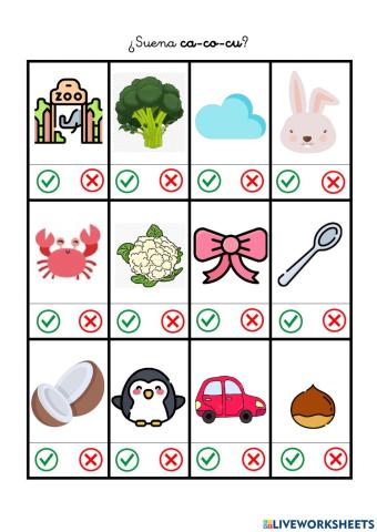 Reconocimiento auditivo ca-co-cu