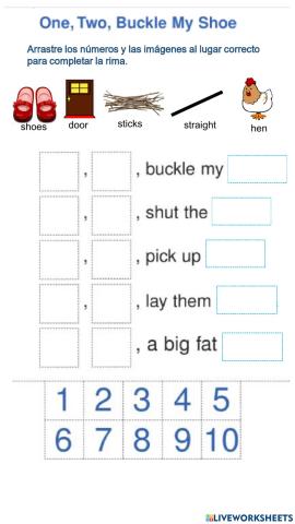 Rhyme: One, Two, Buckle my Shoe