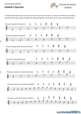AGM, Unidad 5, escalas menores