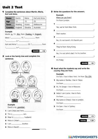 Project 1 unit 2 test