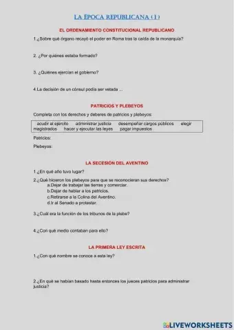 Historia de Roma. La República