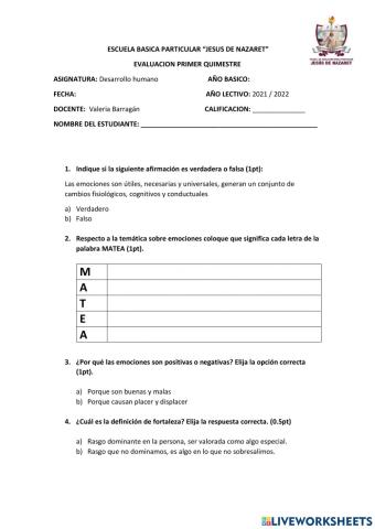 Evaluación Desarrollo Humano