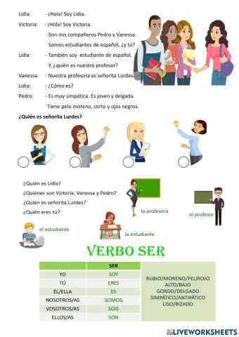 ¿Cómo es? verbo ser