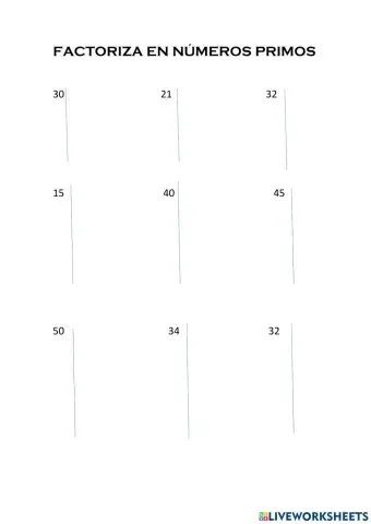 Factoriza en números primos