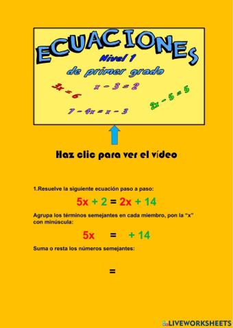 Ecuaciones de primer grado sencillas