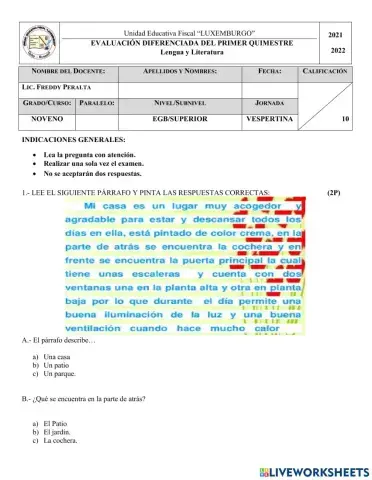 Examen primer Quimertre G3