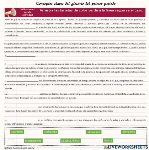 Conceptos claves primer periodo historia