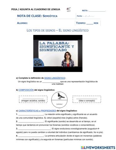 Teoría - El signo lingüístico