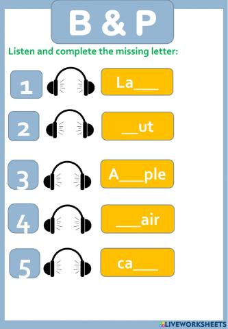 Letters B & P third exercise