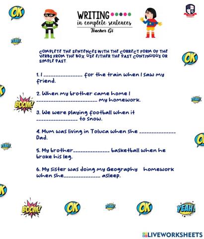 Past Continuous and Simple Past