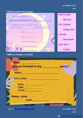 Writing an INVITATION