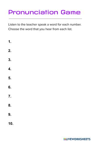 SB-Pronunciation Game