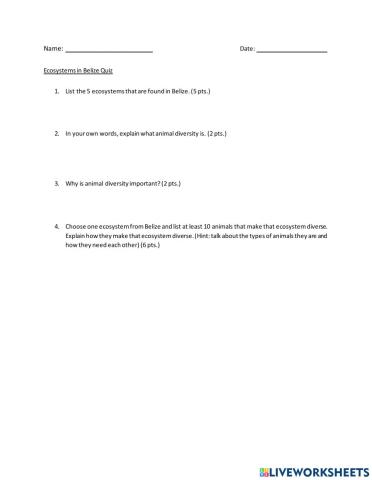 Ecosystems in Belize