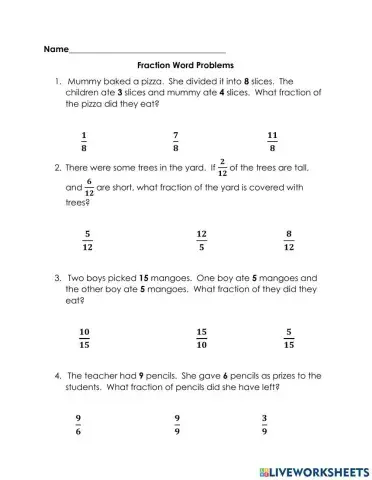 Fraction problem solving