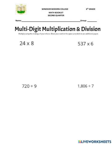 Divisions and multiplications