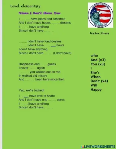 Since i don't have you - elementary