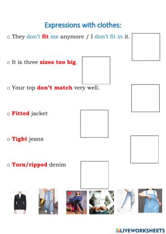 Expressions with clothes