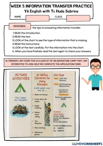 Y6 Information Transfer Practice