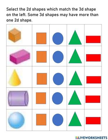 Comparing 2d and 3d shapes