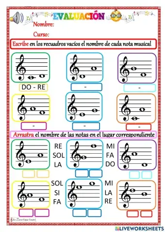 Evaluación notas musicales