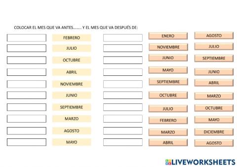 Antes y despues meses del año