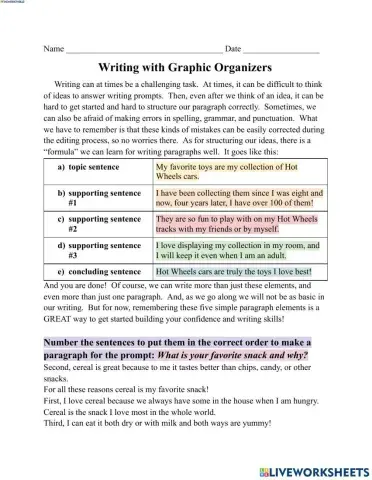 Writing paragraph