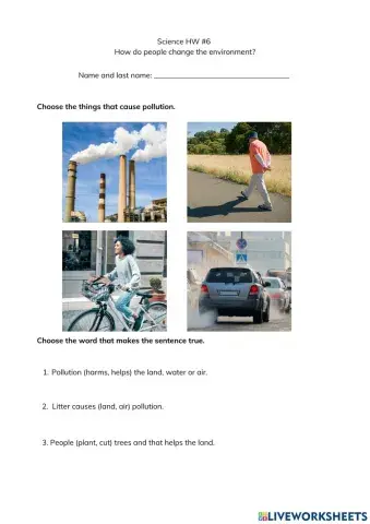 How do people change the environment?