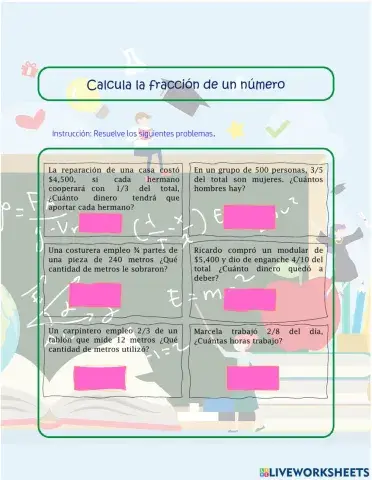 Calcular la fracción de un número