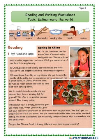 Reading and writing 4 unit 1