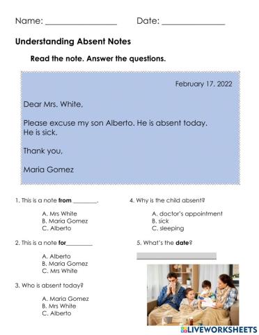 Reading an Absence Note