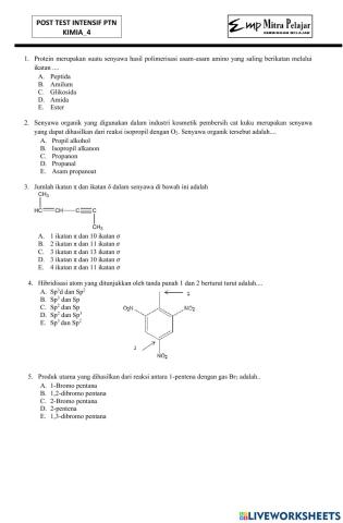 Post test intensif kimia 4