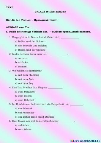 Urlaub in den Bergen