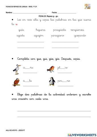 Ficha Lengua 25-1EP-Repaso g-gu