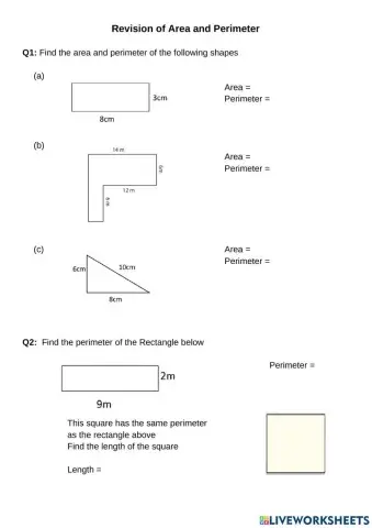 Area and Perimeter of Rectangles