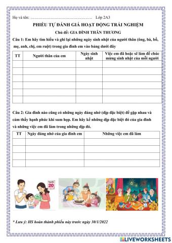 Tuần 20: Ngày đáng nhớ của gia đình