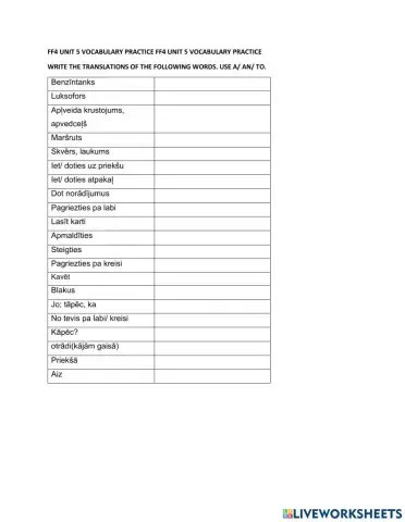 Ff4 unit 5 vocabulary practice