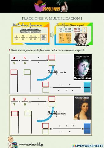 Fracciones V. Multiplicación I