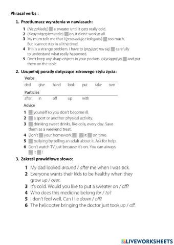 Phrasal verbs 1a - test