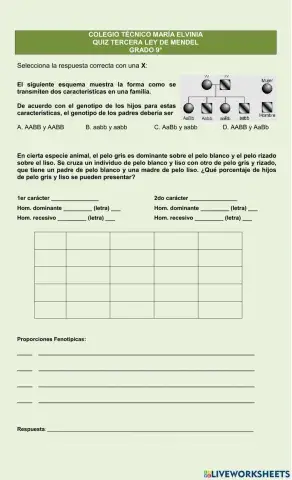 Tercera ley de mendel