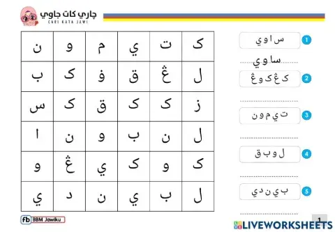 Jawi : Perkataan 2 Suku Kata