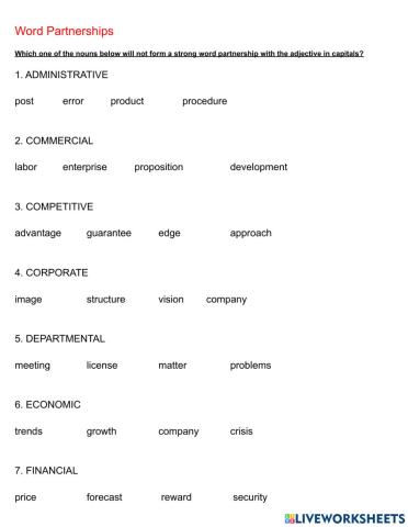 Collocations Business World