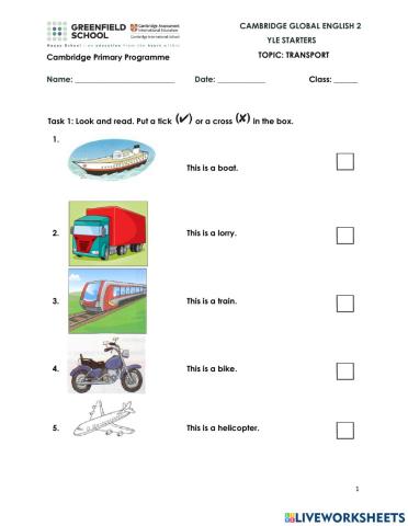 CGE2-Starters-Topic: Transport