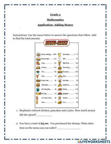 Adding Money- Application