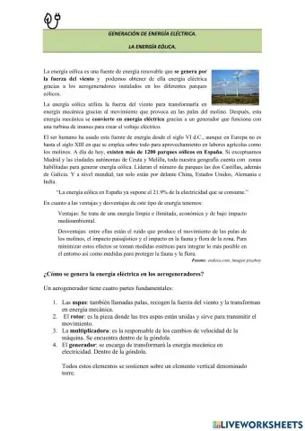 Energía eólica, generación eléctrica