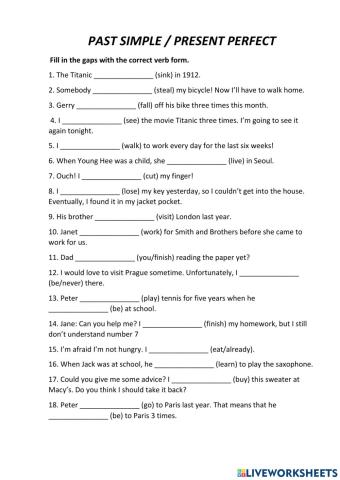 Past Simple vs Present Perfect