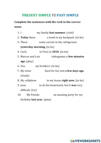 Present simple vs past simple